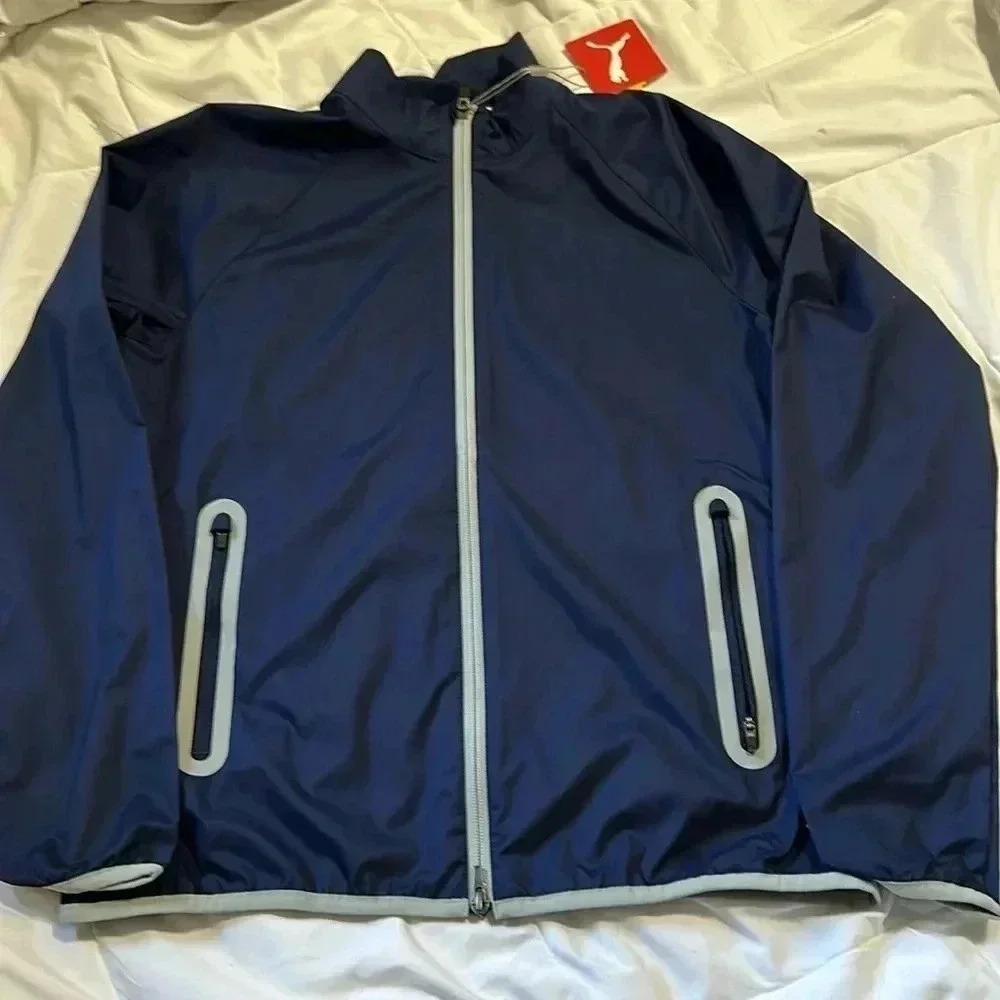Puma full zip blue wind jacket UV resistant size medium NWT - Picture 1 of 8